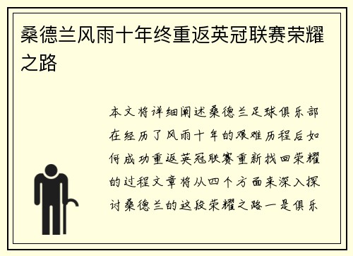 桑德兰风雨十年终重返英冠联赛荣耀之路